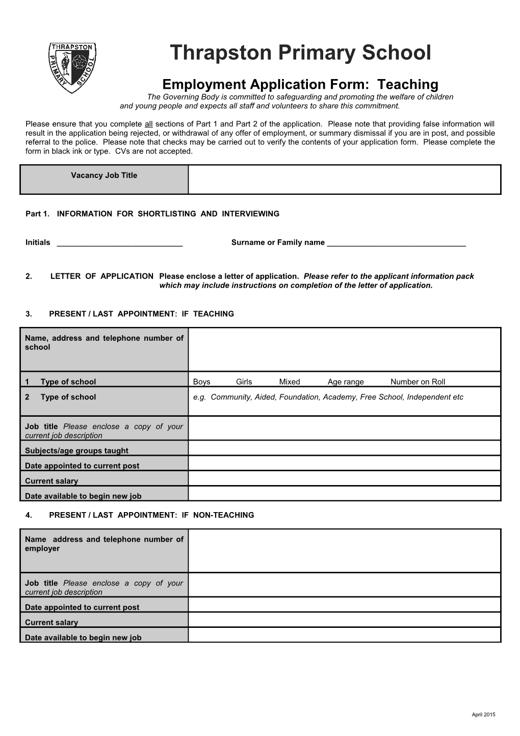 Application for Teaching Appointment s2