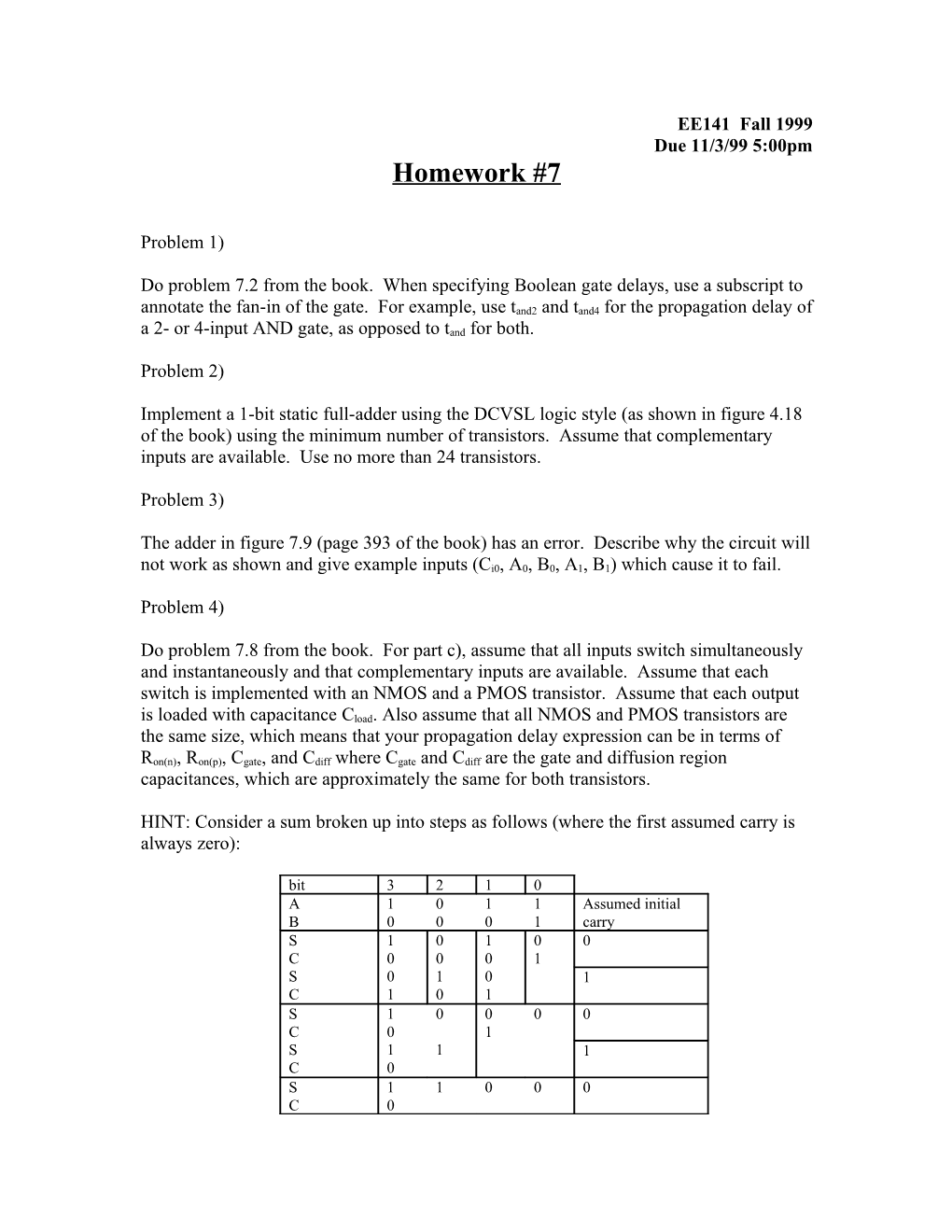 Do Problem 7.2 from the Book. When Specifying Boolean Gate Delays, Use a Subscript to Annotate