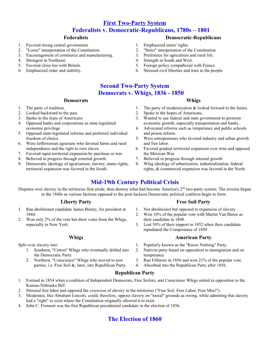 First Two-Party Systemfederalists V. Democratic-Republicans, 1780S 1801