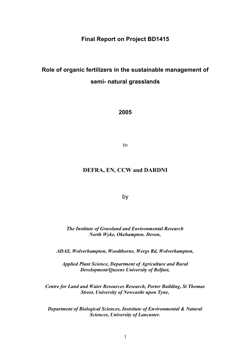 Role of Organic Fertilizers in the Sustainable Management Of