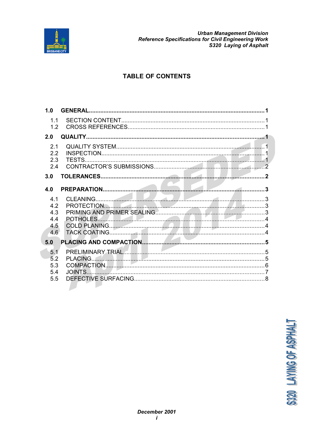 Reference Specifications for Civil Engineering Work 2001