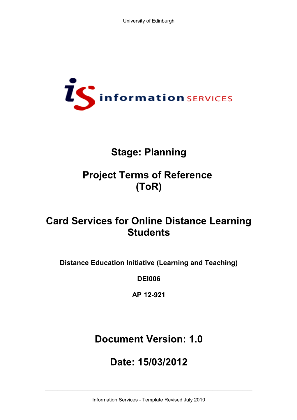 Card Services for Online Distance Learningstudents