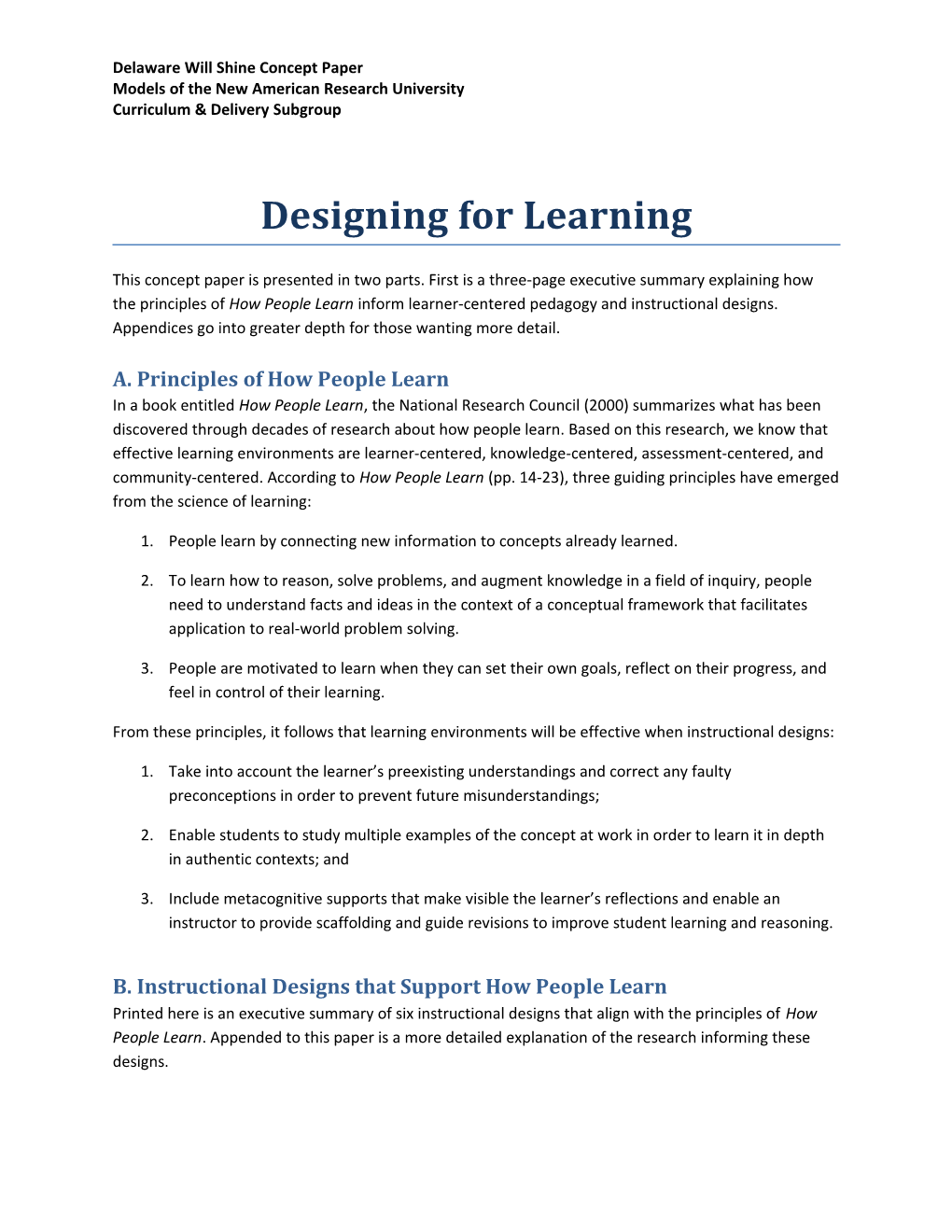 Designing for Learning