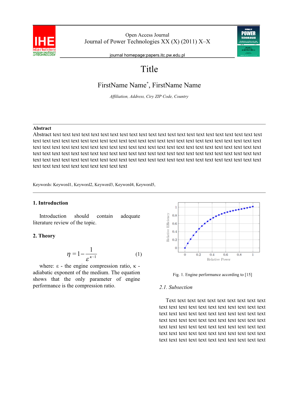 Journal of Power Technologies