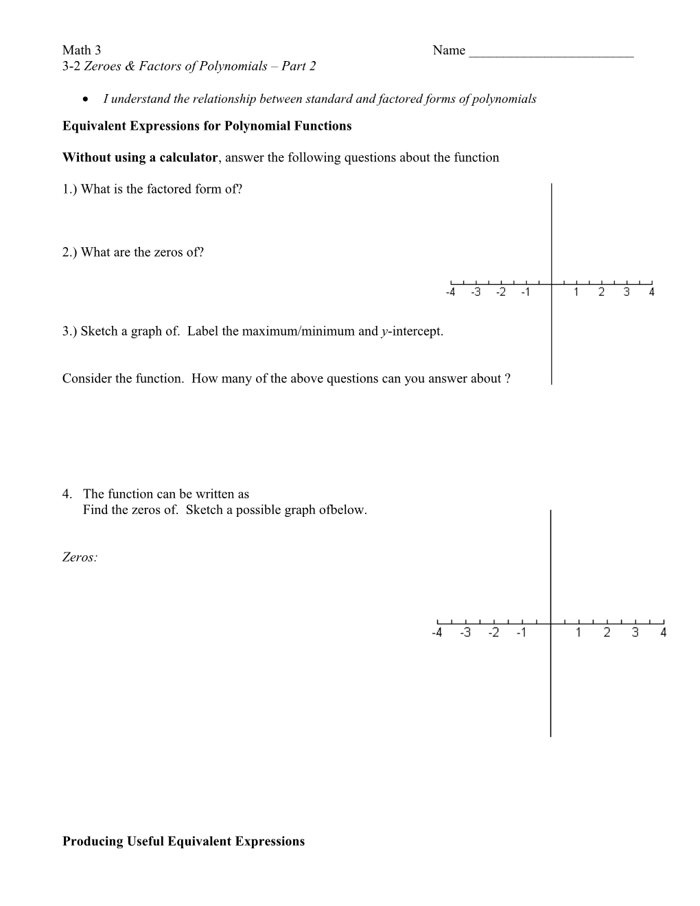 3-2 Zeroes & Factors of Polynomials Part 2