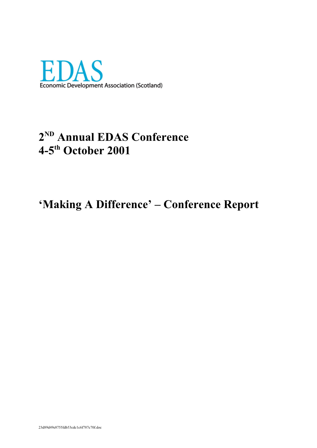 2Nd Annual Edas Conference