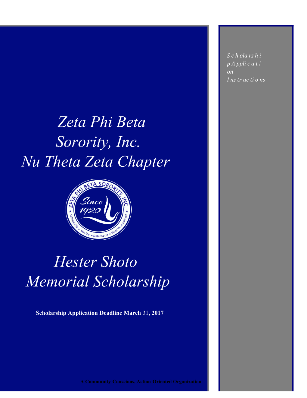 Memorial Scholarship Nu Theta Zeta Chapter