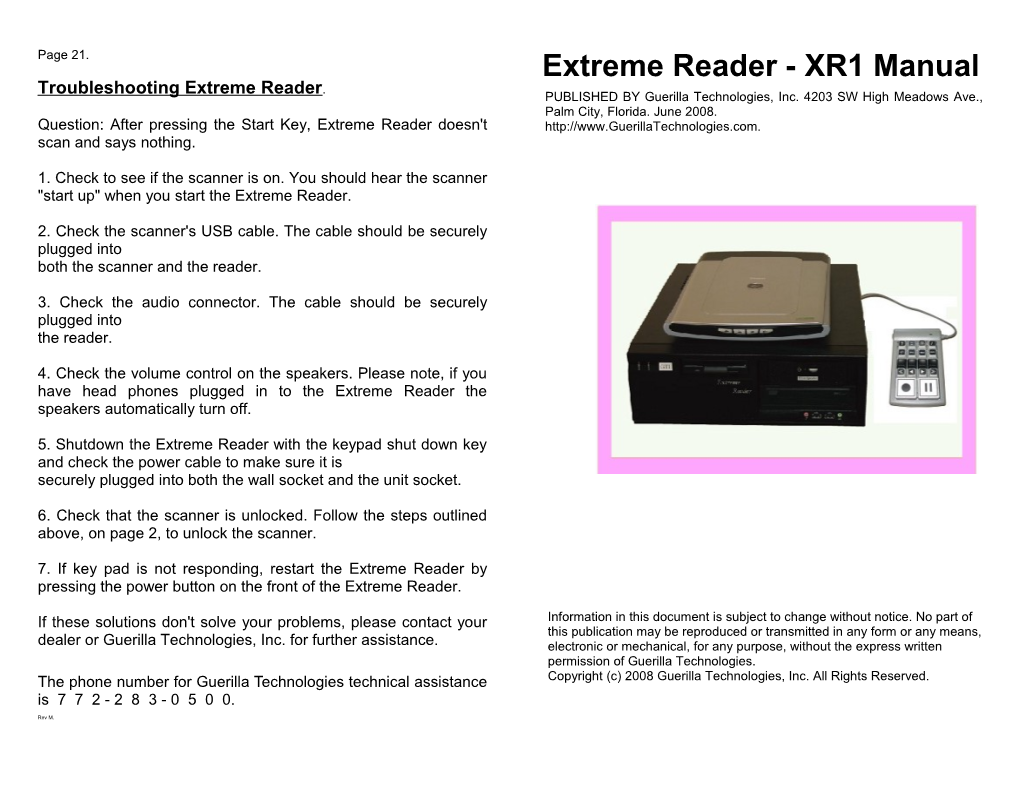 Extreme Reader - XR1 Manual