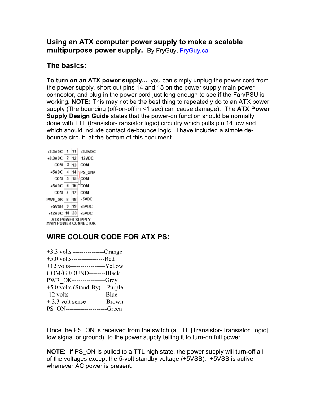 Using an ATX Computer Power Supply to Make a Scalable Multipurpose Power Supply