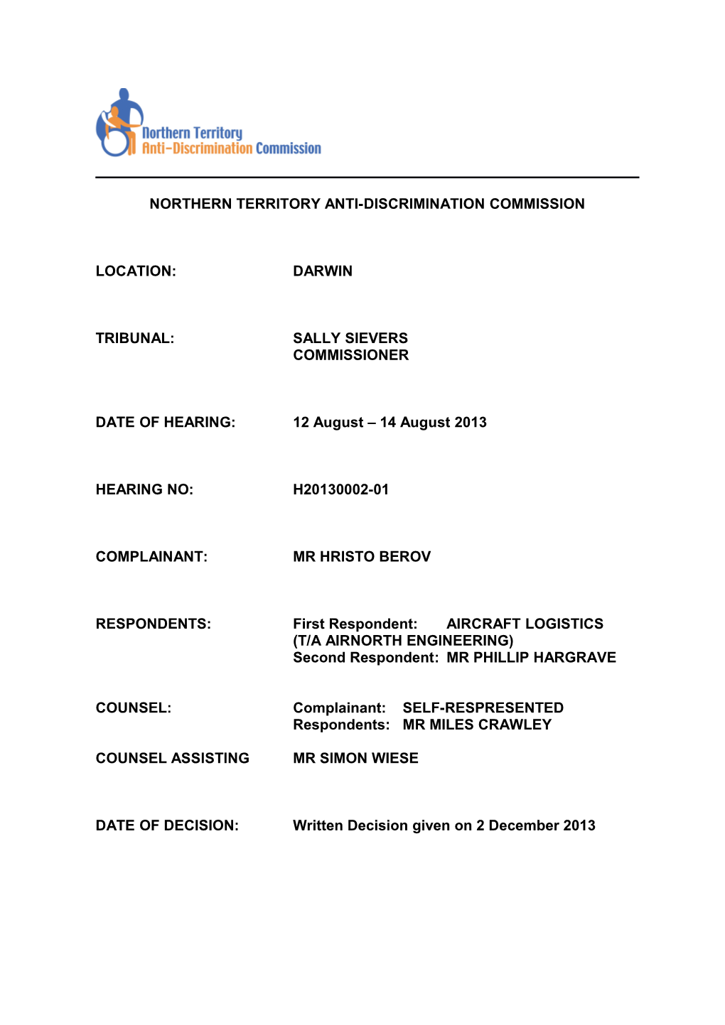 Northern Territory Anti-Discrimination Commission