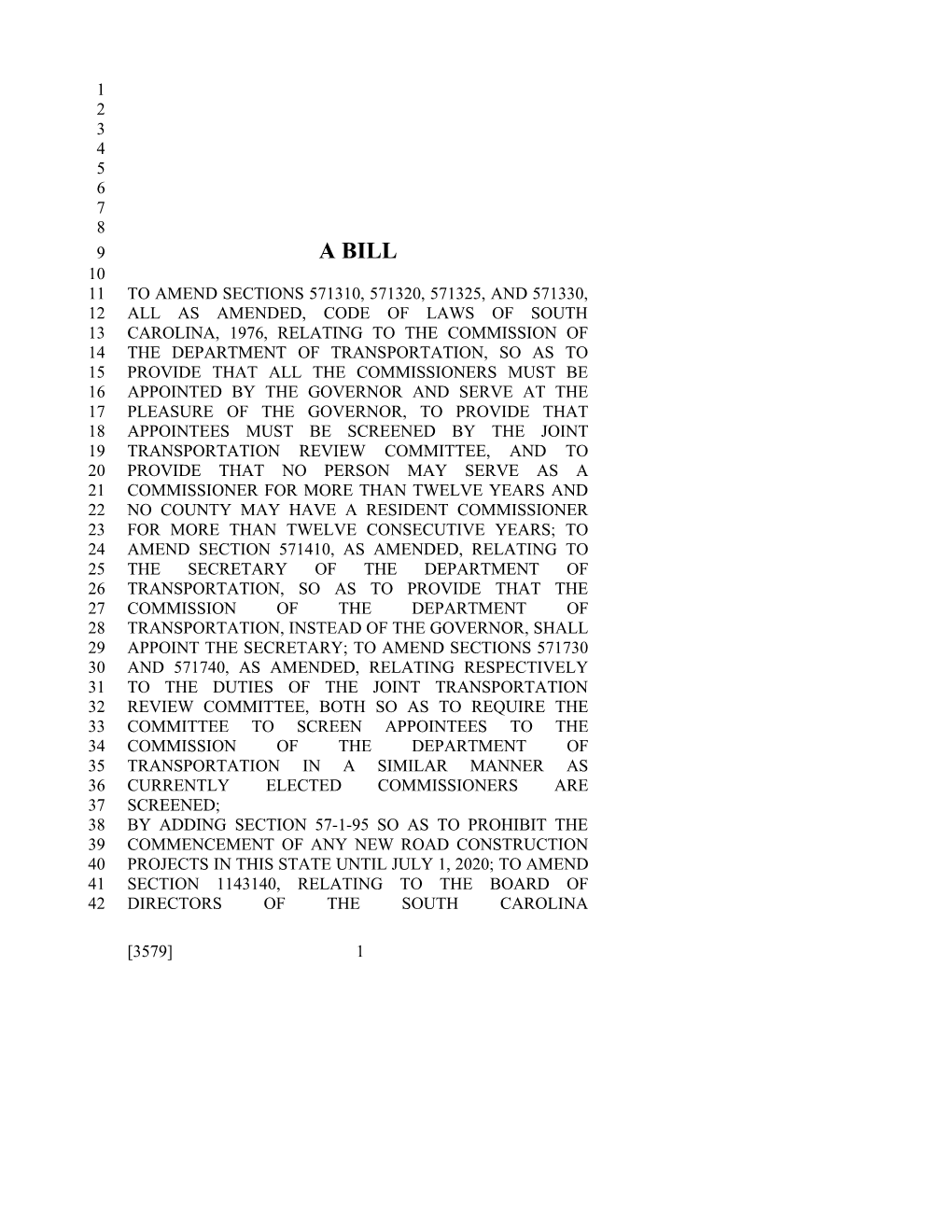 2015-2016 Bill 3579 Text of Previous Version (Feb. 11, 2015) - South Carolina Legislature Online