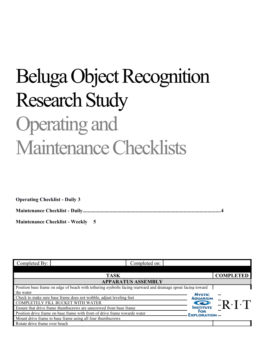 Beluga Object Recognition Research Study