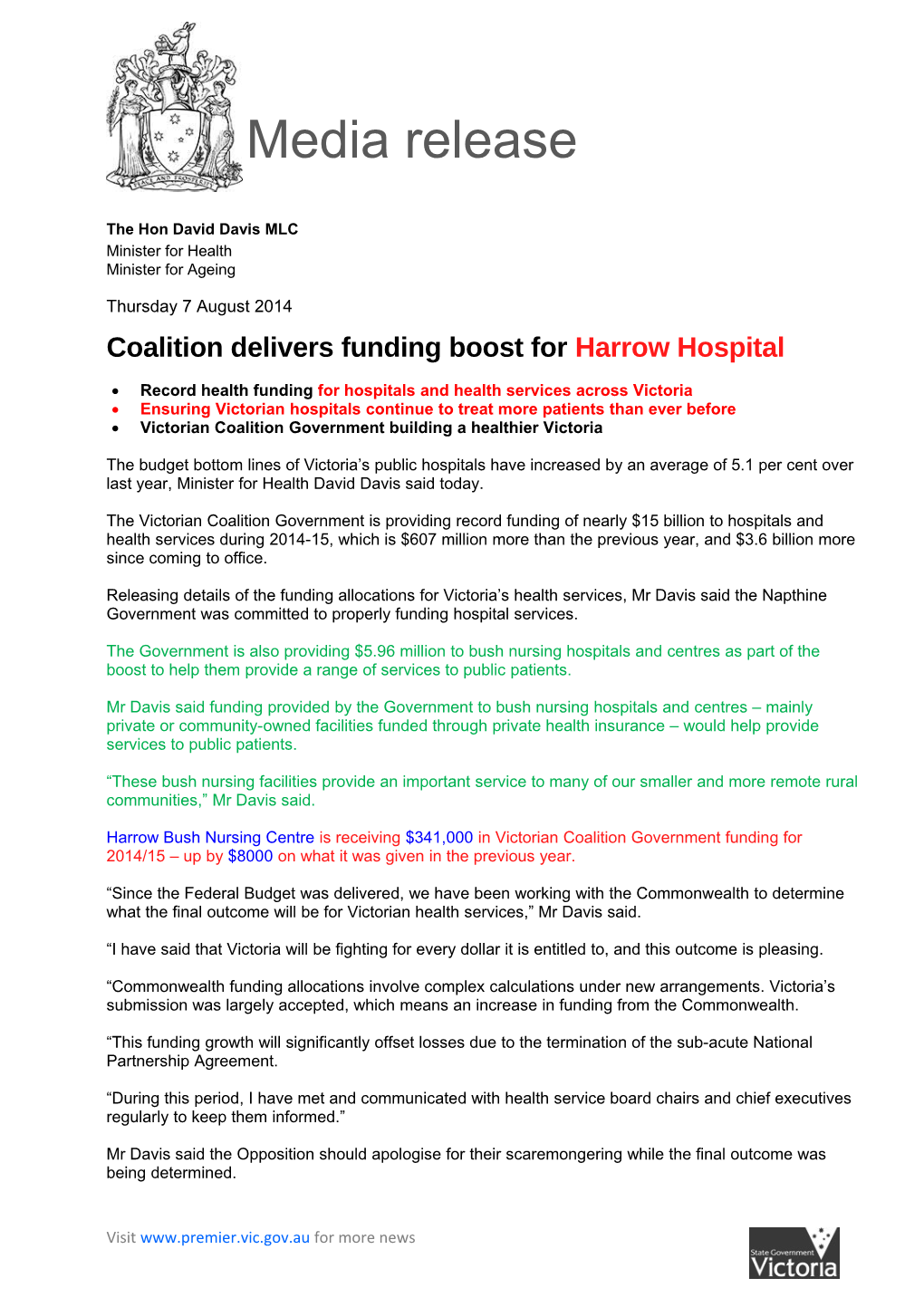 Coalition Delivers Funding Boost for Harrow Hospital