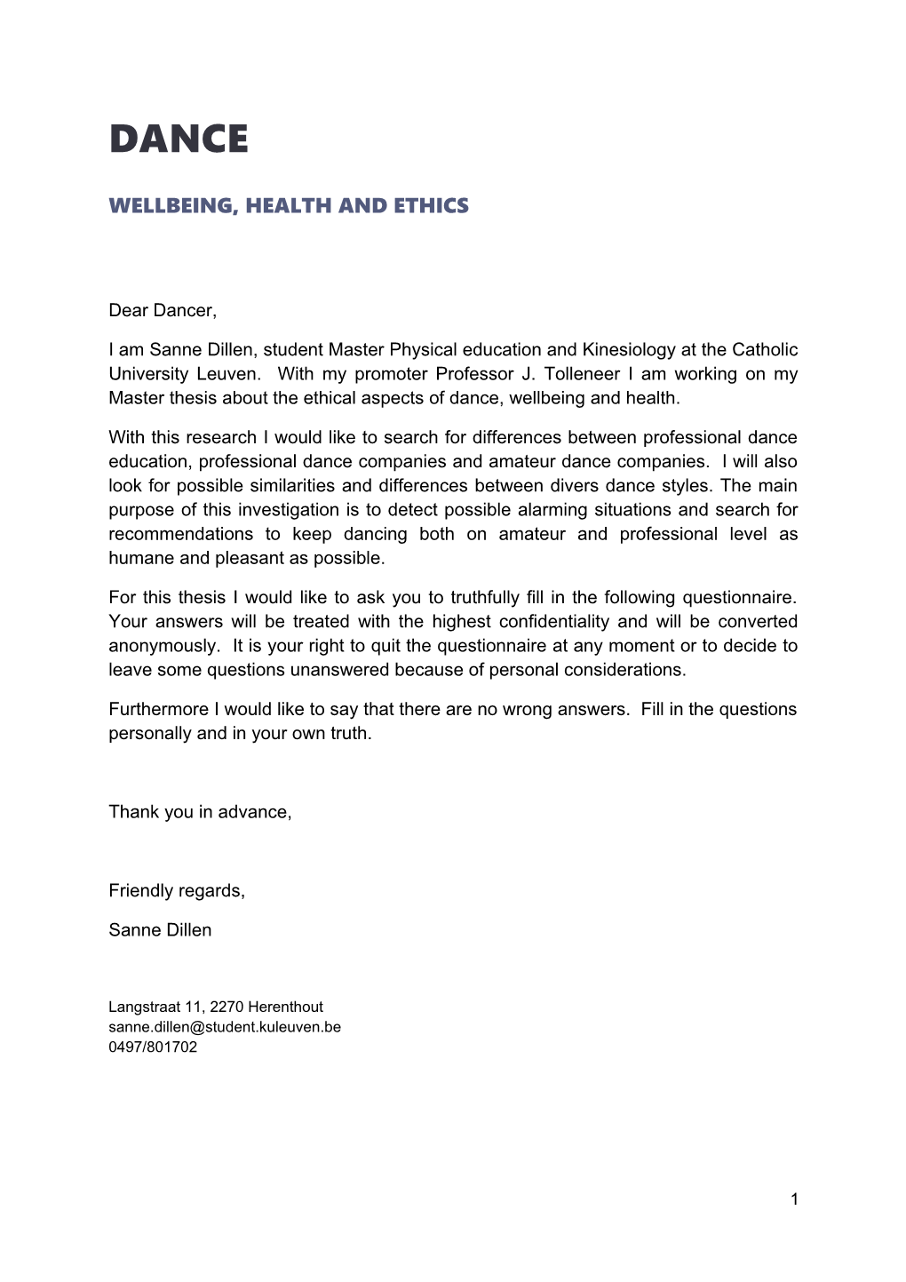 Wellbeing, Health and Ethics