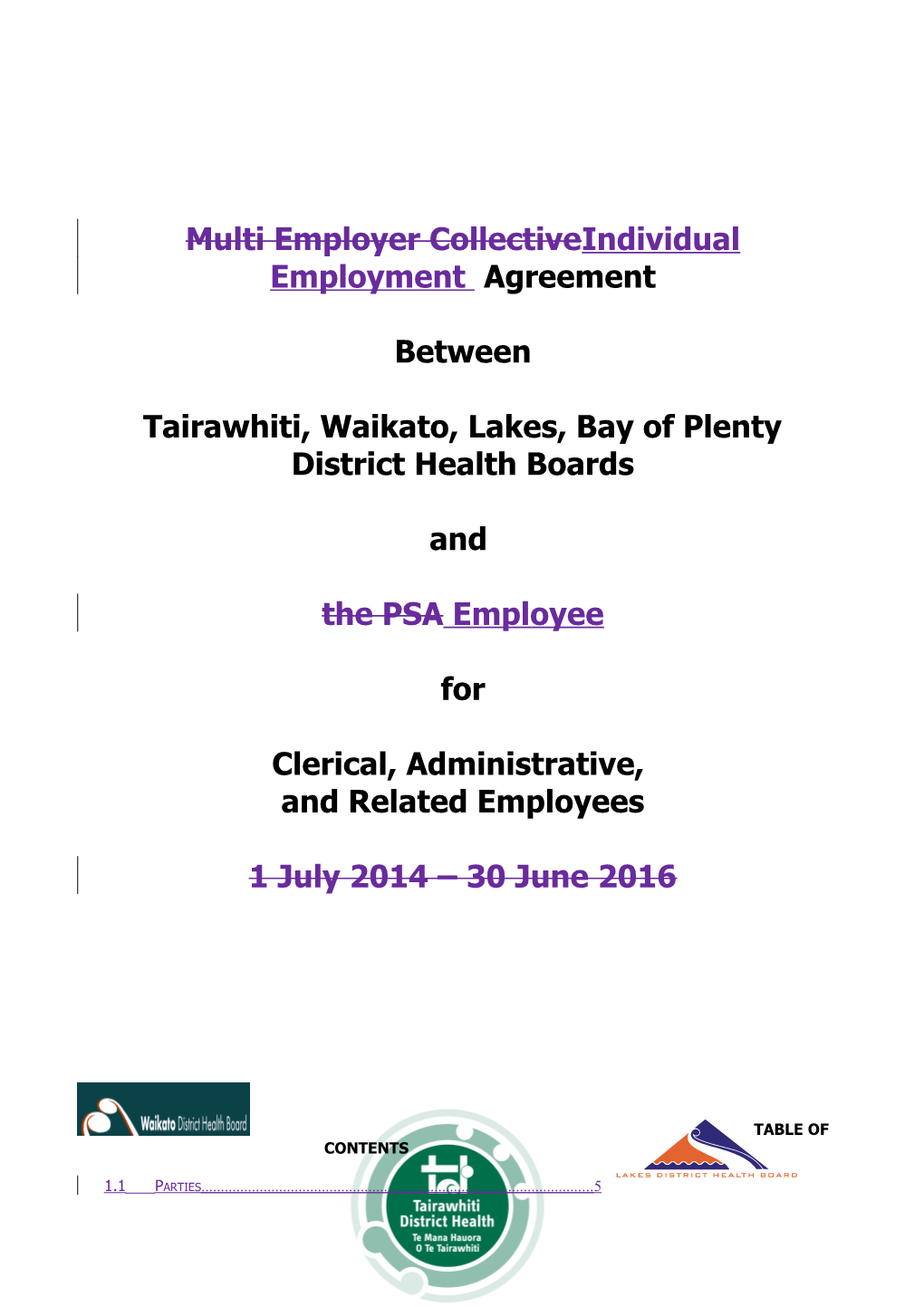 2014 V1 Midlands Clerical Administrative and Related MECA 2014-2016 Tracked Changes