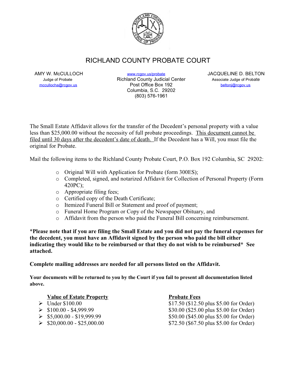 Richland County Probate Court