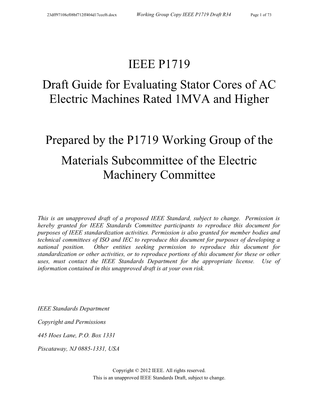 Merger of IEEE 56 & 432 Draft