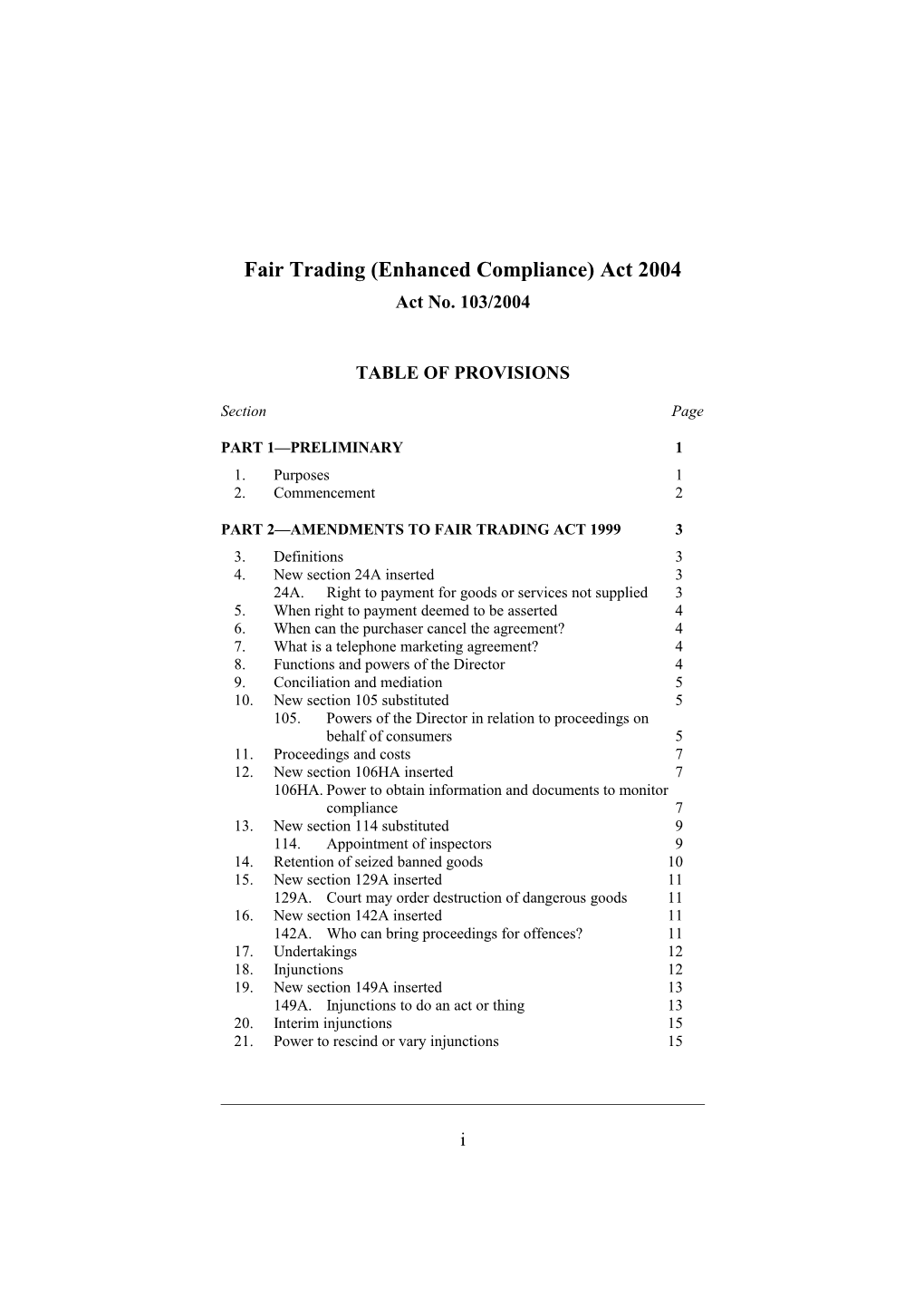 Fair Trading (Enhanced Compliance) Act 2004