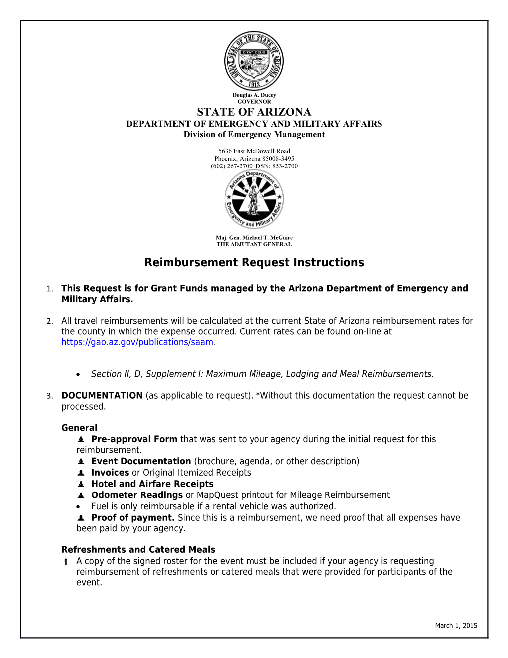 Reimbursement Request Instructions