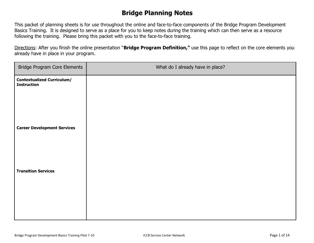 Steps to a Successful Bridge Program