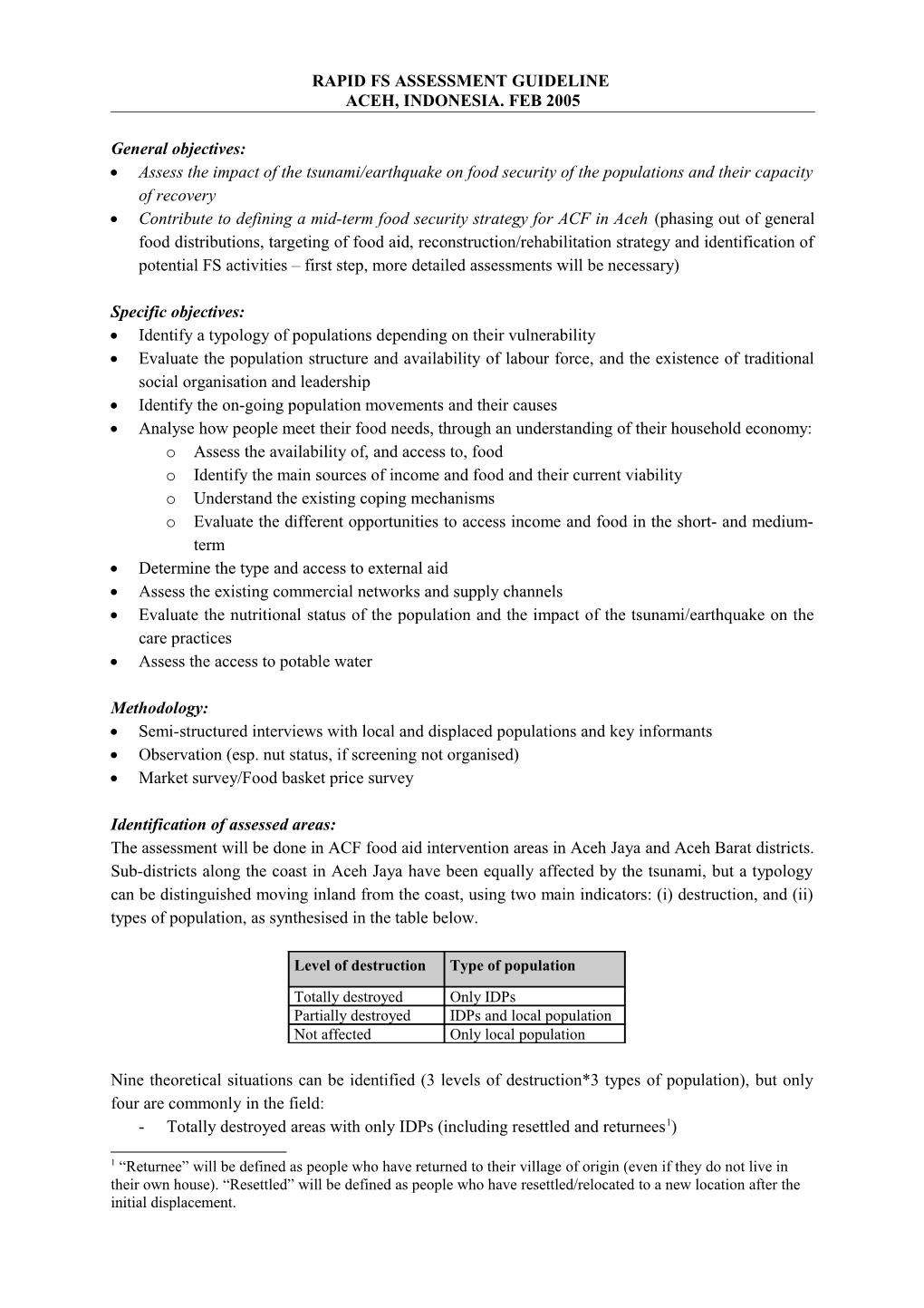 Rapid Fs Assessment Guideline (Draft)