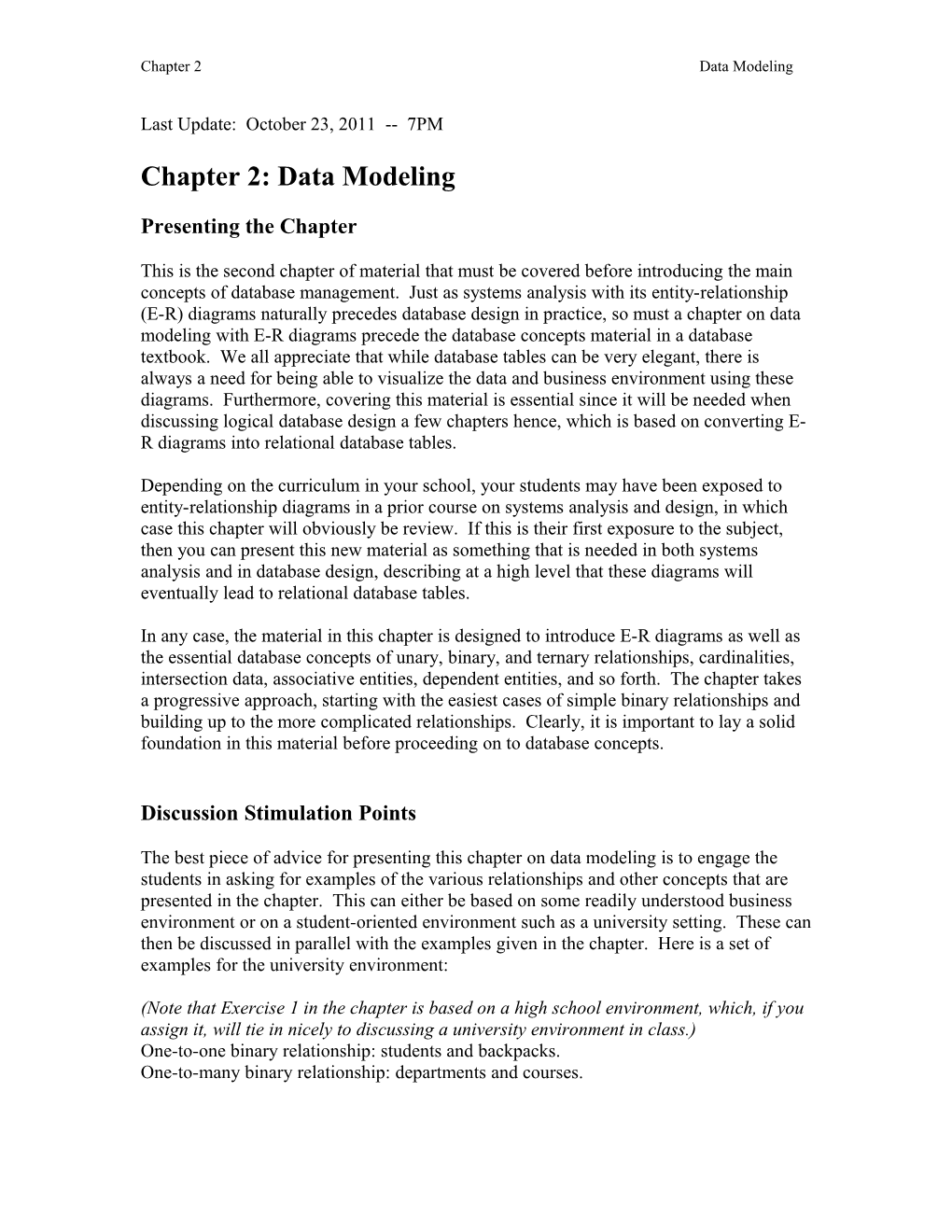 Chapter 2 Data Modeling