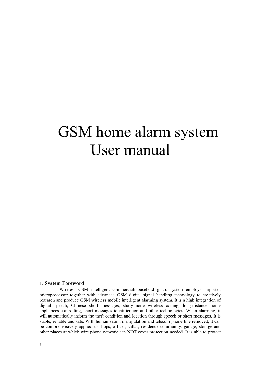 GSM Home Alarm System