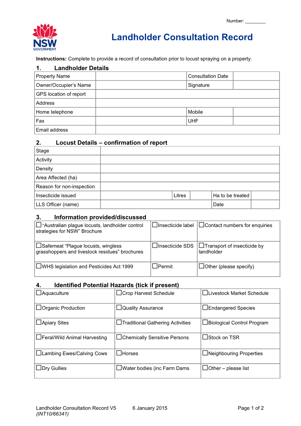 Form - Landholder Consultation Record