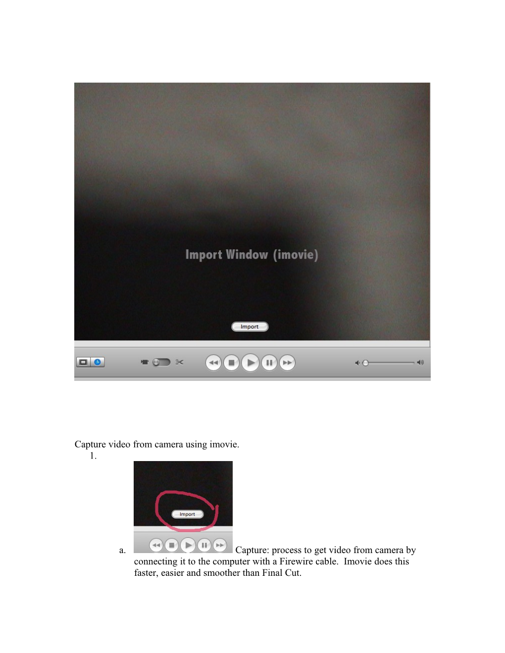 Capture Video from Camera Using Imovie