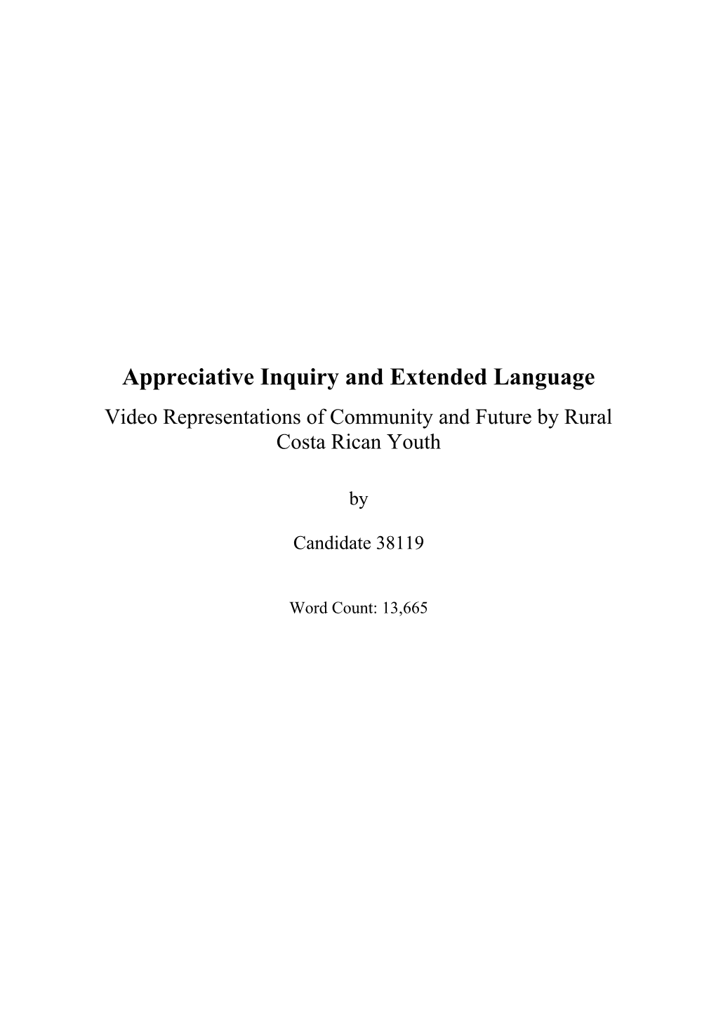 Appreciative Inquiry and Extended Language