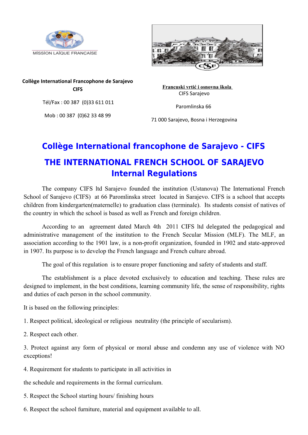 The International French School of Sarajevo