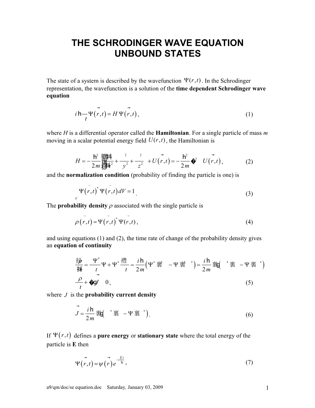 The Schrodinger Waveequation