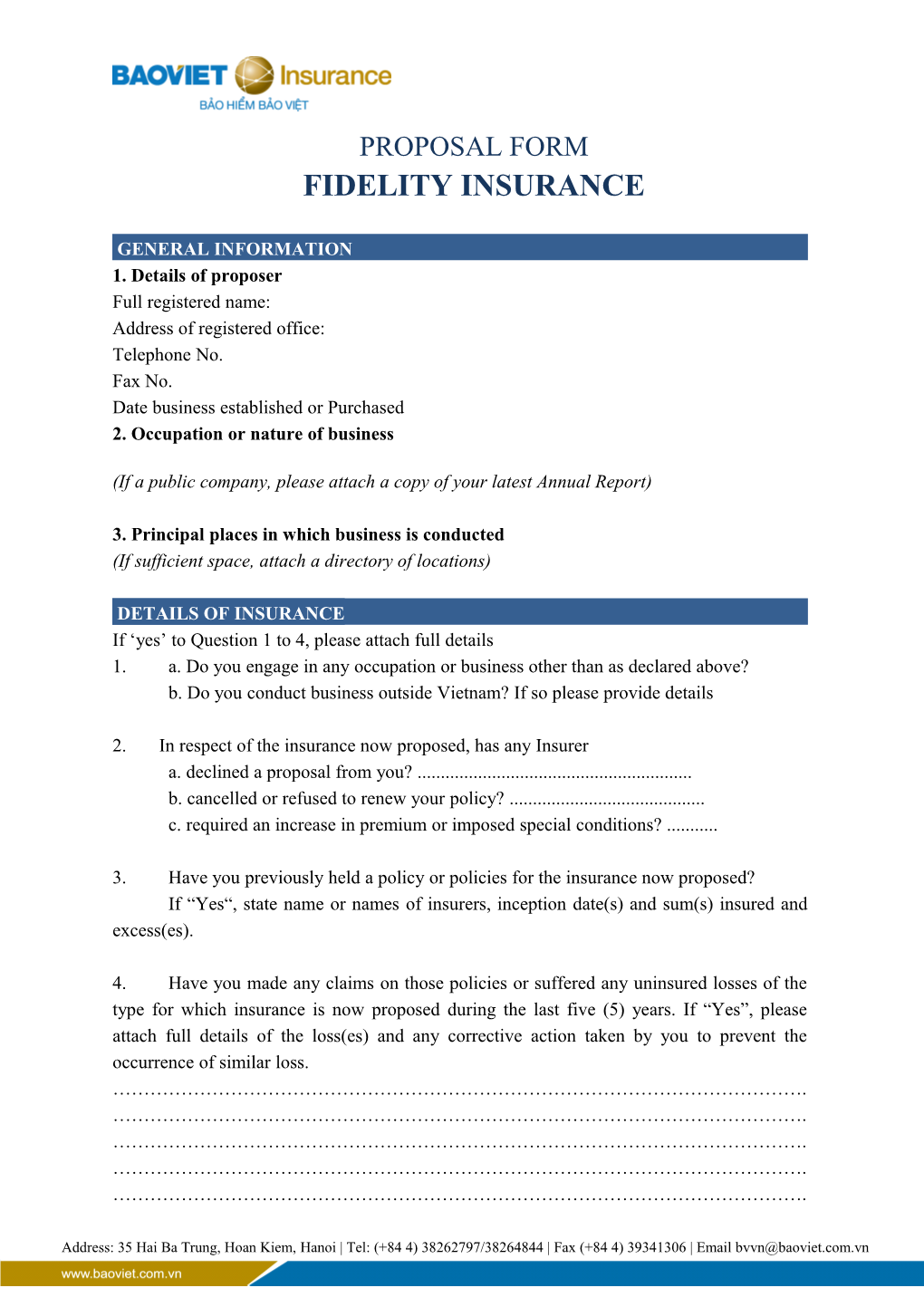 Proposal Form