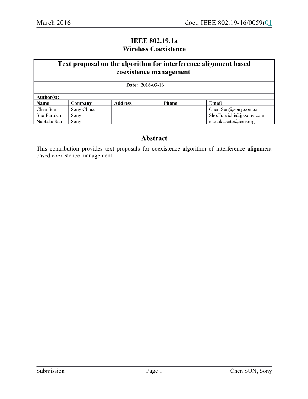 7.2.2.X Algorithm for Interference Alignment Based Coexistence Management