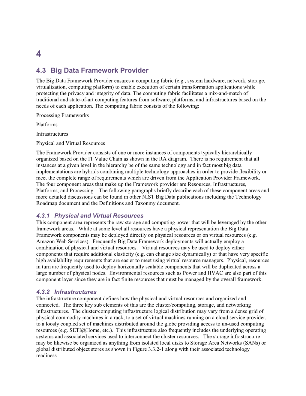 4.3 Big Data Framework Provider