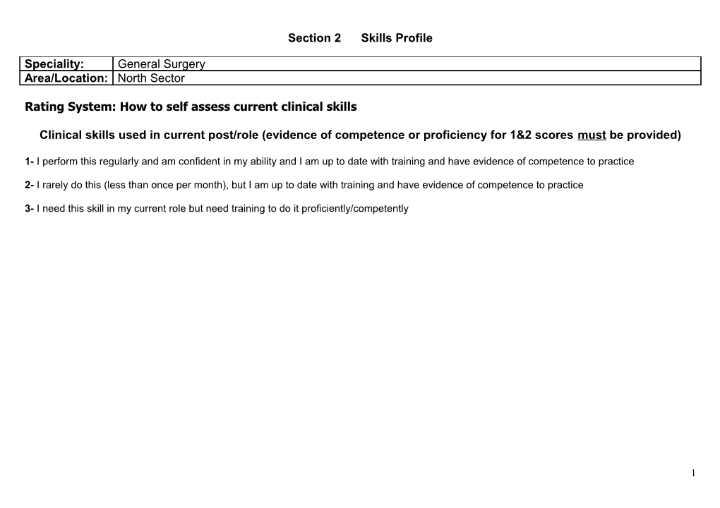 North Sector Nursing Competency Passport