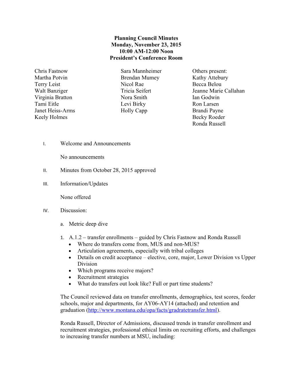 Planning Council Minutes s1