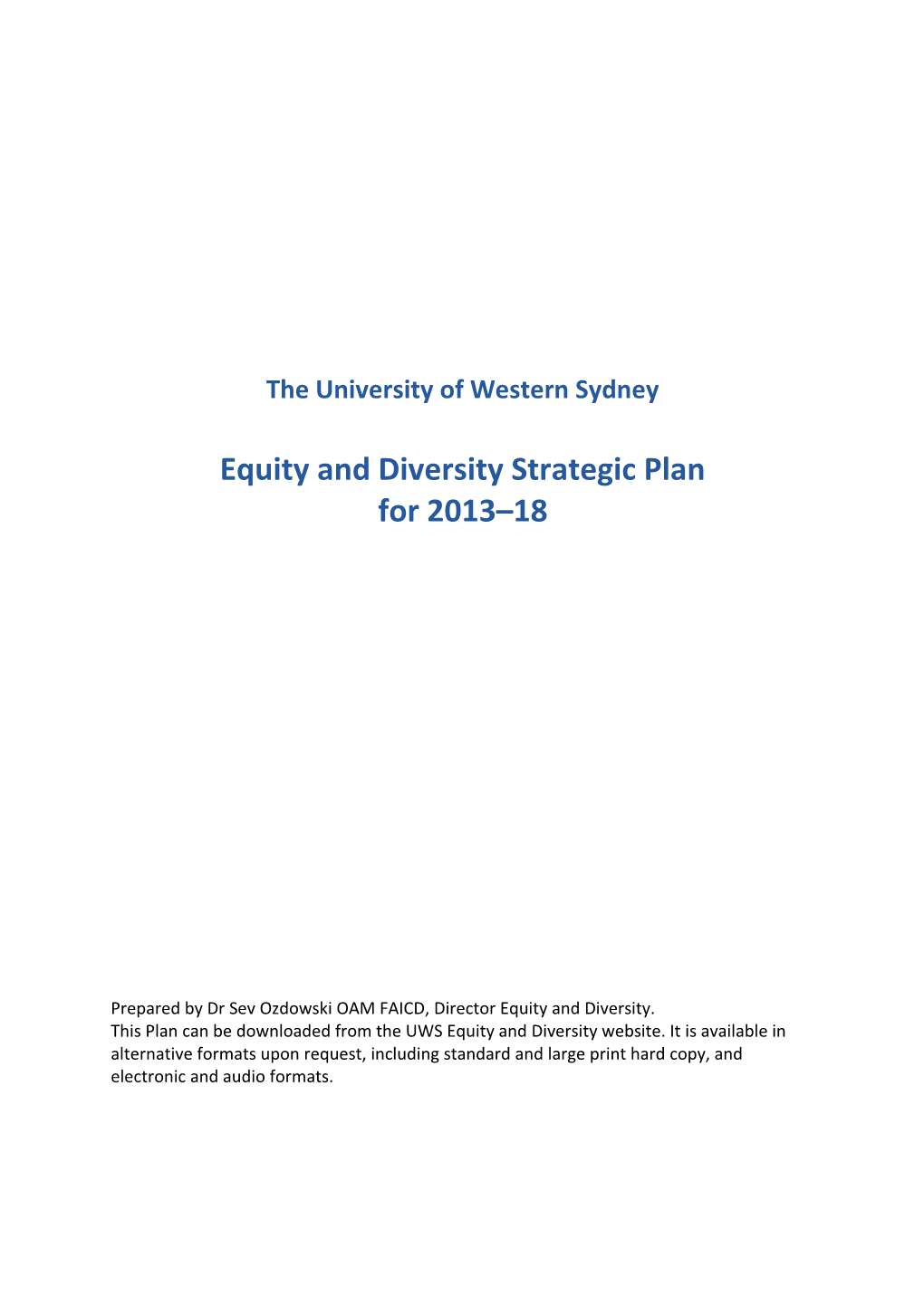 The University of Western Sydney
