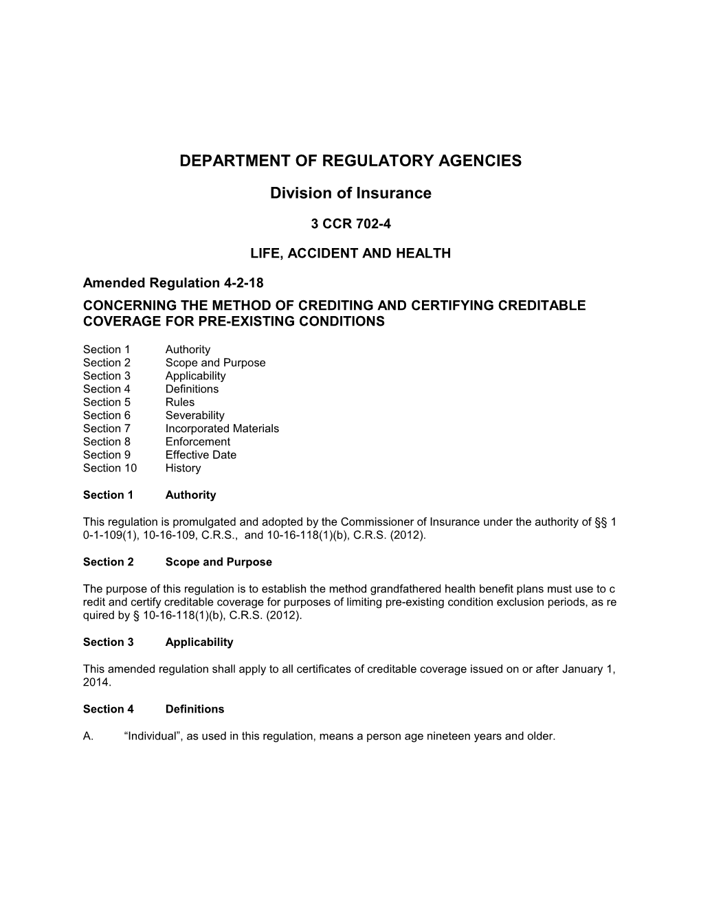 Department of Regulatory Agencies s1