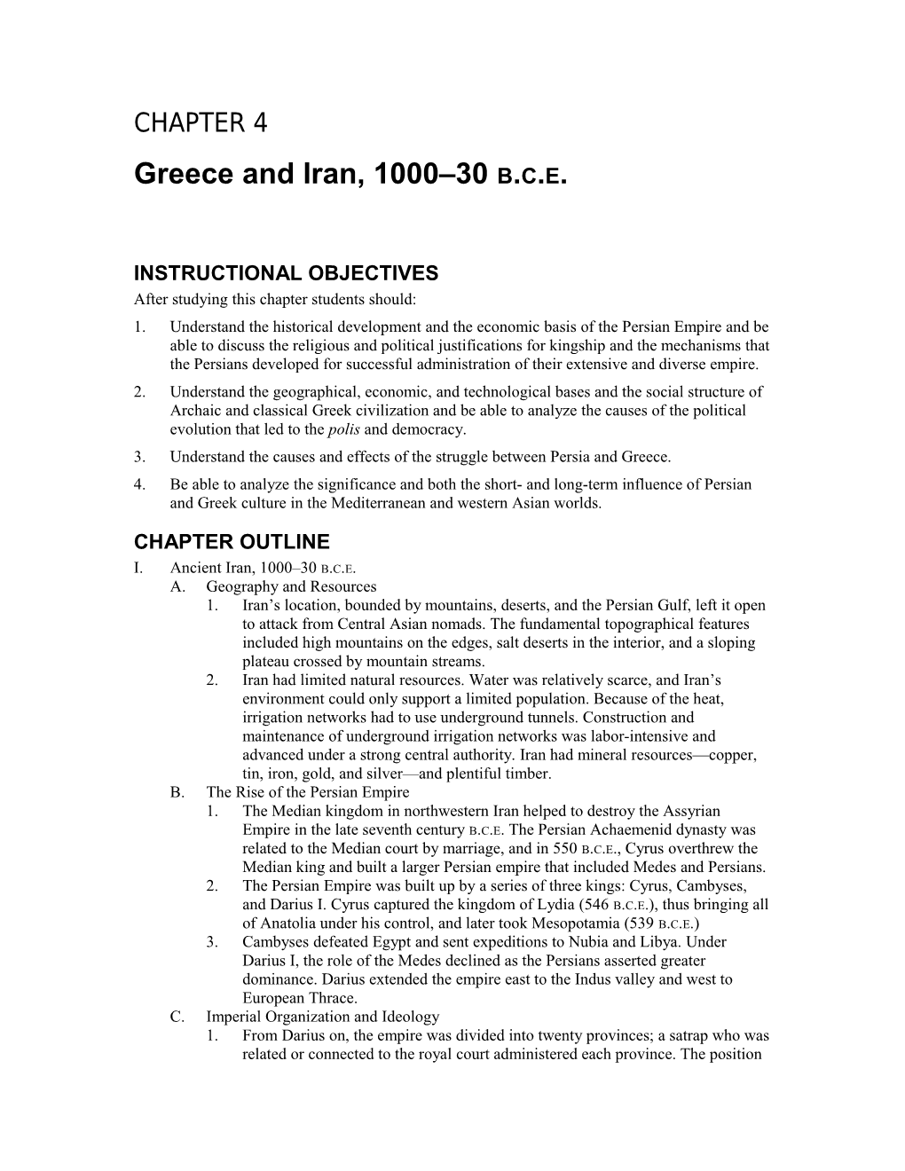 Greece and Iran, 1000 30 B.C.E