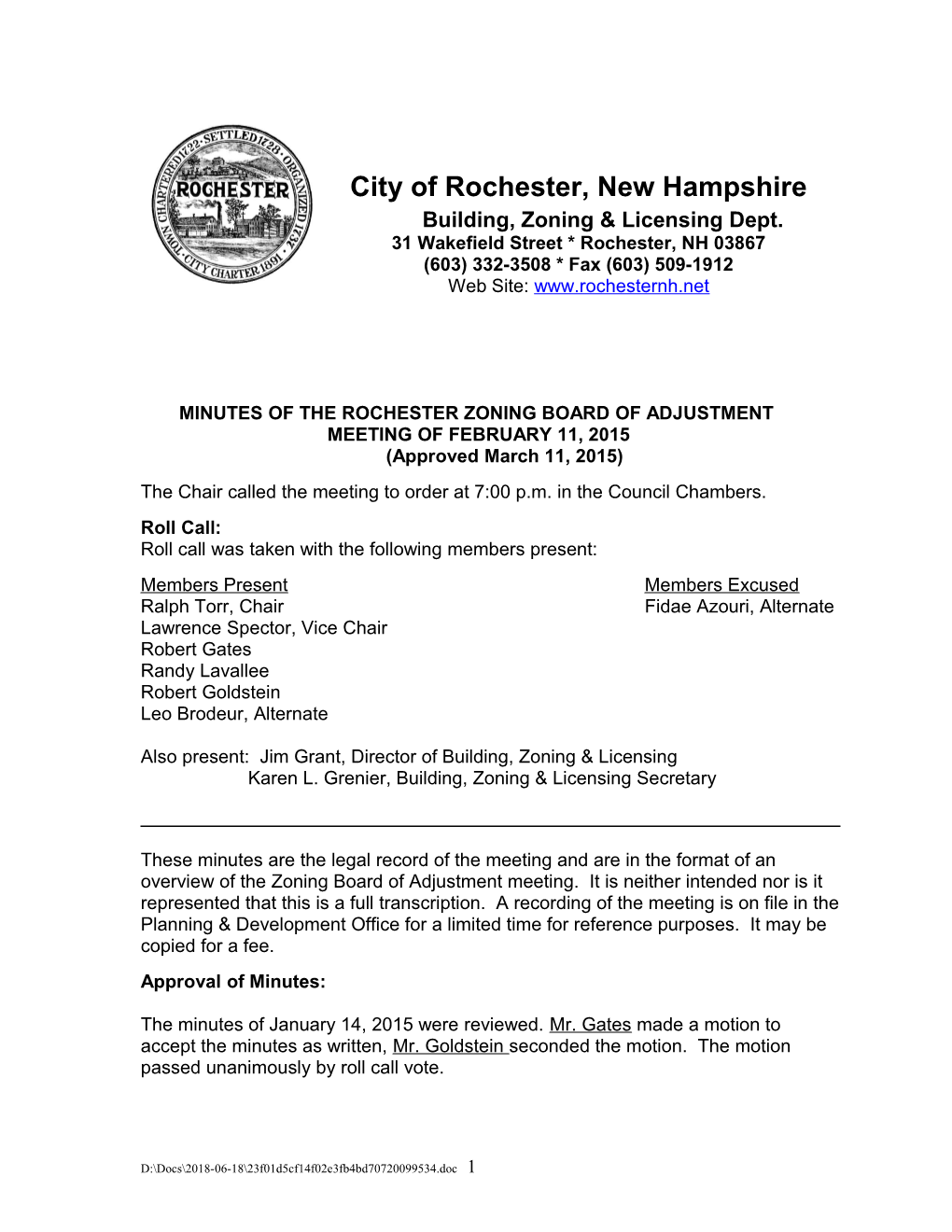 City of Rochester, New Hampshire