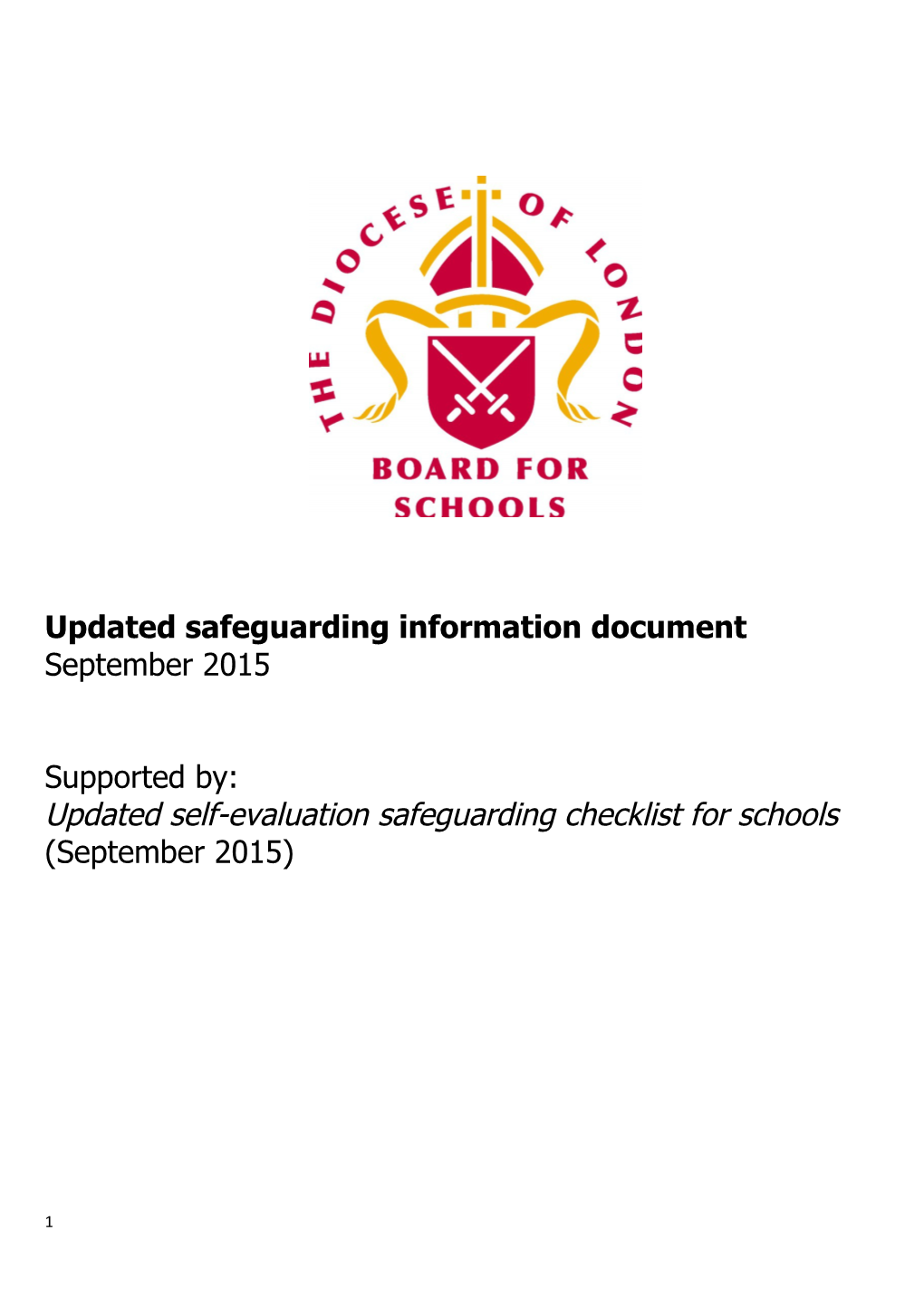 Updated Safeguarding Information Document September 2015