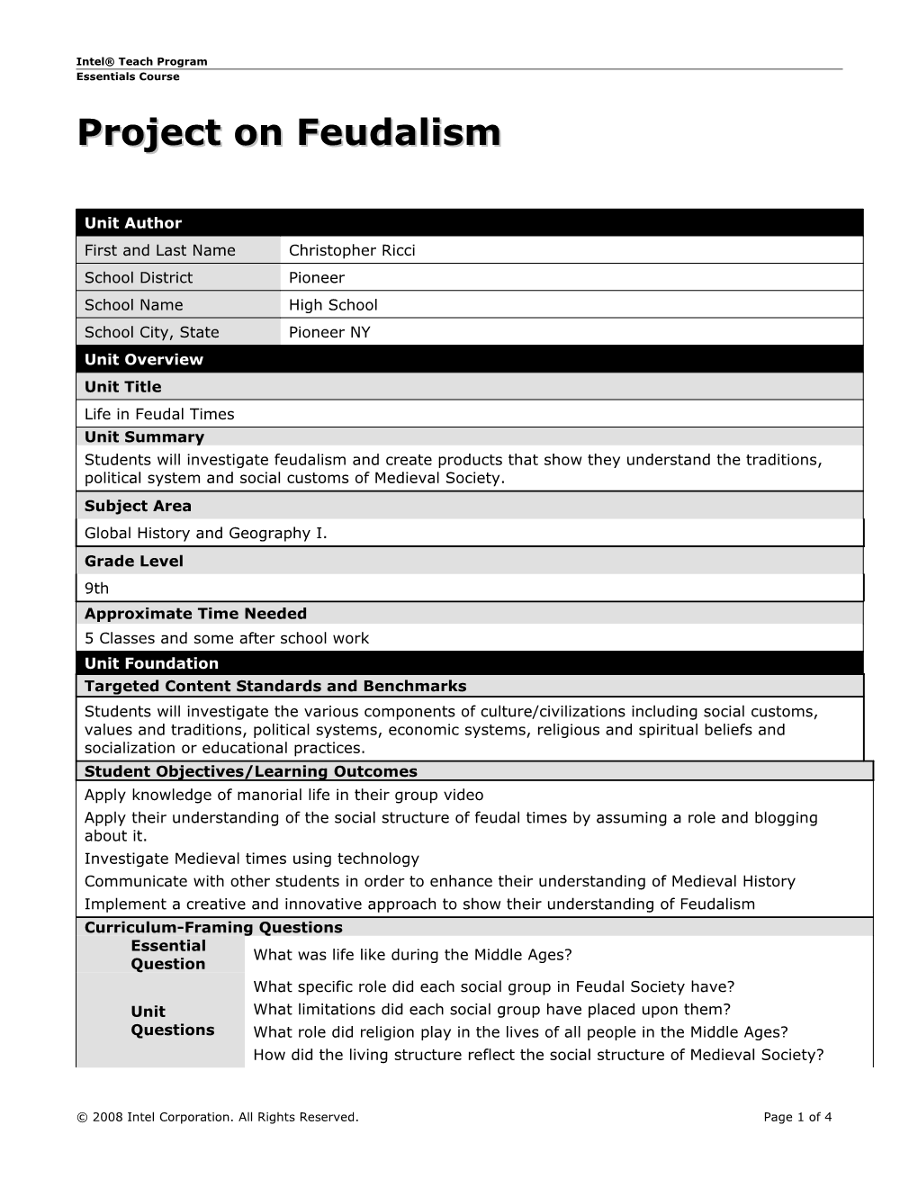 Unit Plan Template s16