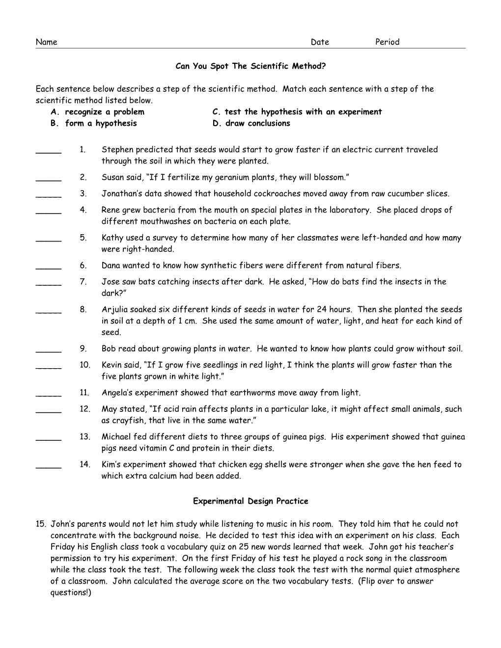 Can You Spot the Scientific Method?