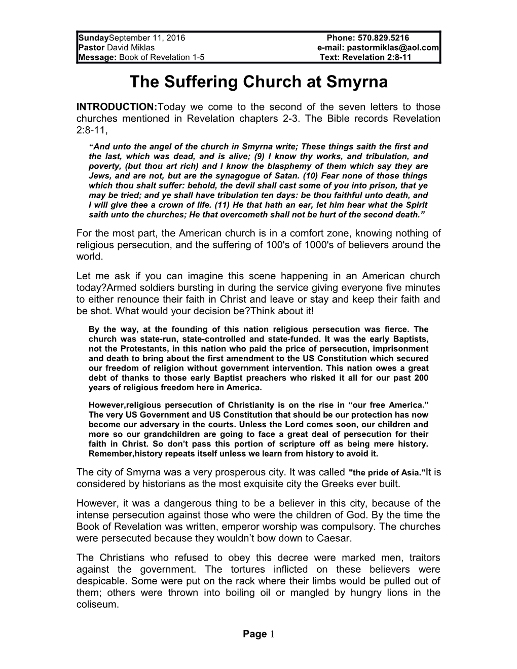 The Suffering Church