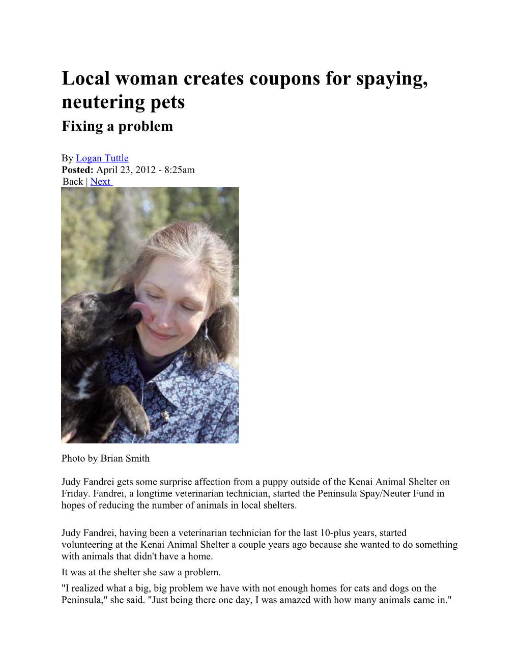 Local Woman Creates Coupons for Spaying, Neutering Pets