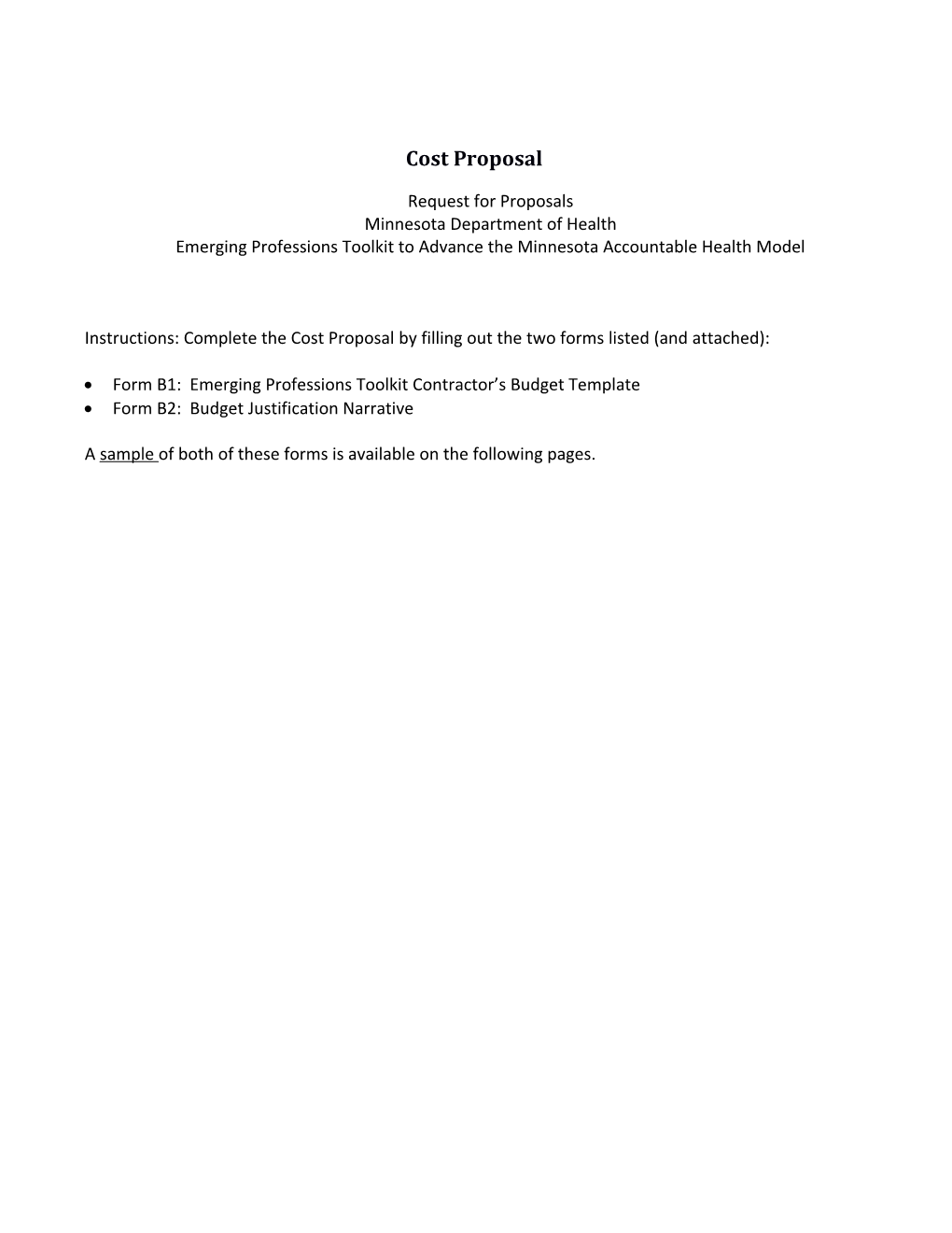 Emerging Professions Toolkit Program - Request for Proposals