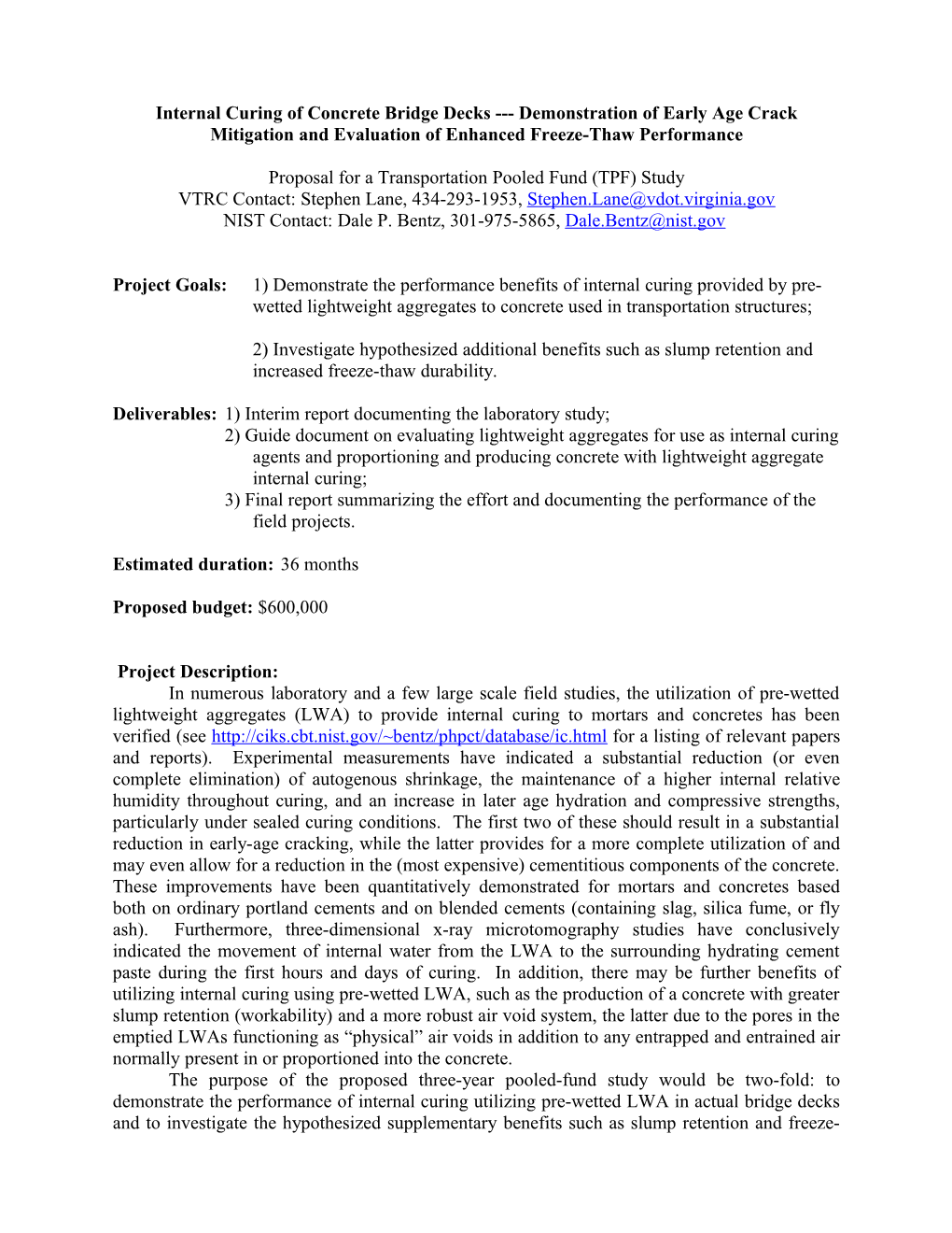 Internal Curing of Concrete Bridge Decks Demonstration of Early Age Crack Mitigation And