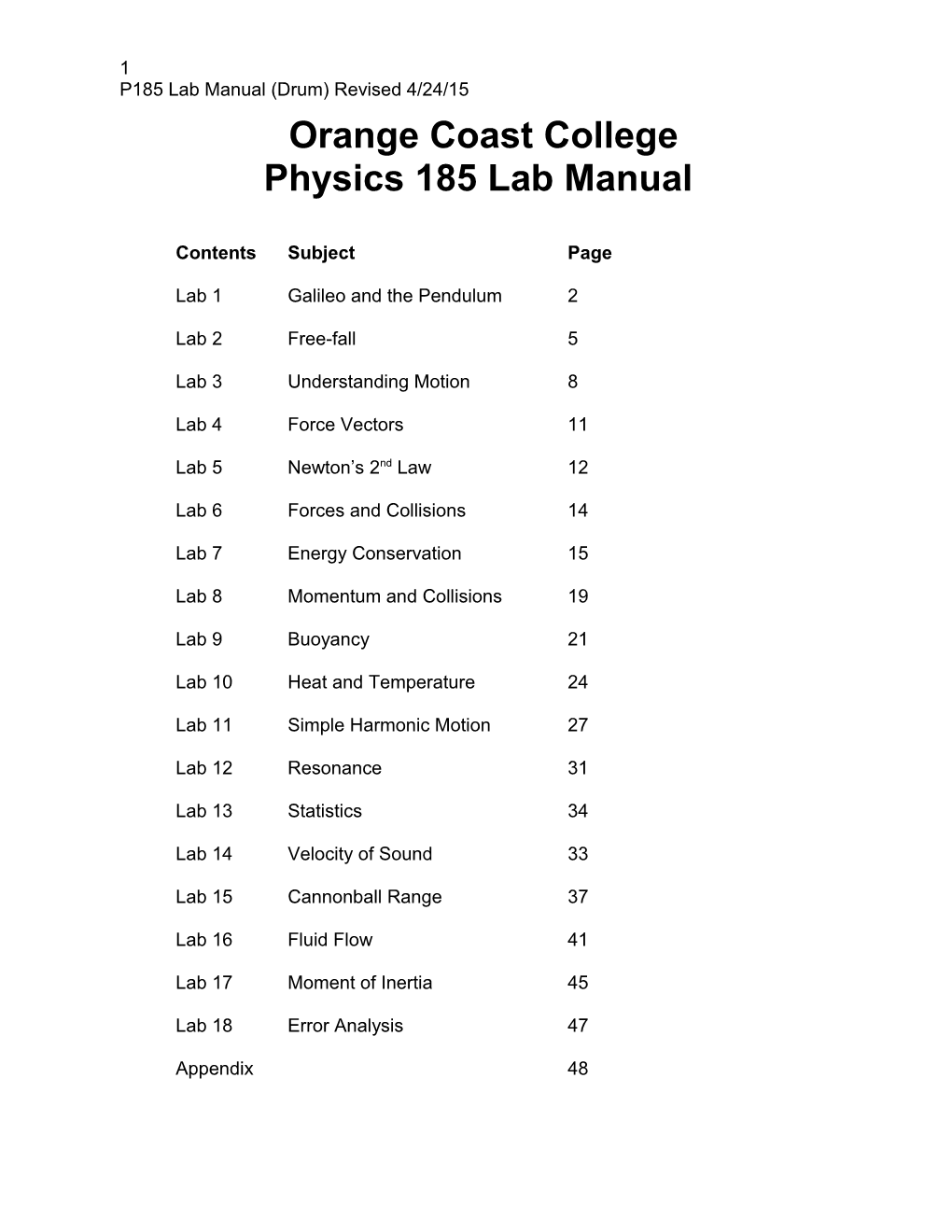 Physics 120 Lab Manual