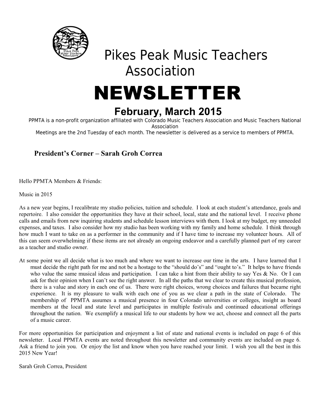 Pikes Peak Music Teachers Association
